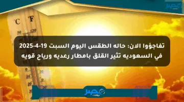 تفاجؤوا الآن: حالة الطقس اليوم السبت 19-4-2025 في السعودية تثير القلق بأمطار رعدية ورياح قوية